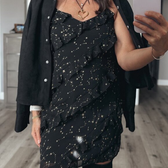 Women's Suede Shirt Jacket Top | Button Down Long Sleeve | Black - Picture 5 of 9